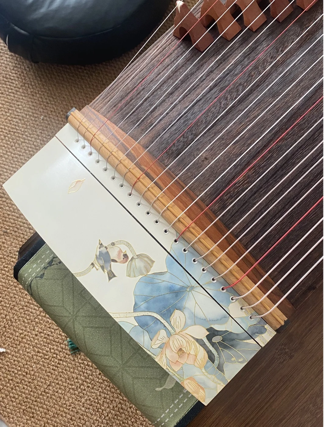 Guzheng 125cm zither Lotus Pond Pattern Chinese string instruments