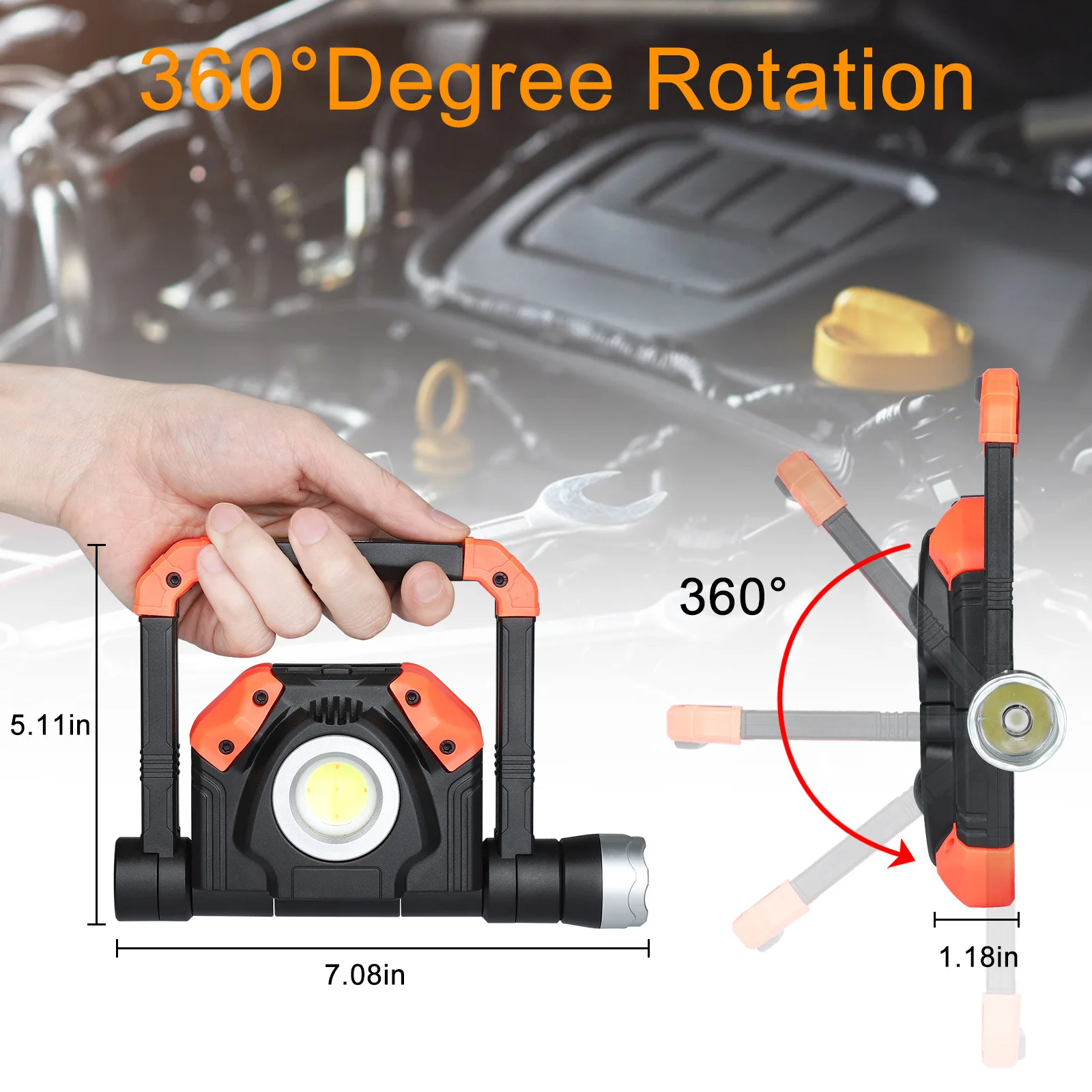 USB Rechargeable LED  Work Light Emergency Rescue Earthquake COB Led floodlight Portable Waterproof Camping Light