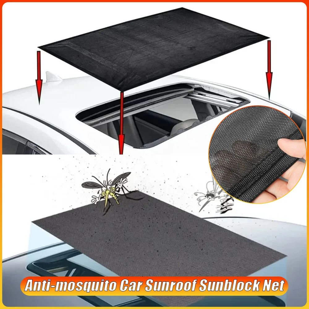 مكافحة البعوض سيارة فتحة سقف Sunblock صافي واقية من الشمس العزل الحراري ظلة سقف المغناطيسي شفط شاشة الشمس الظل التهوية