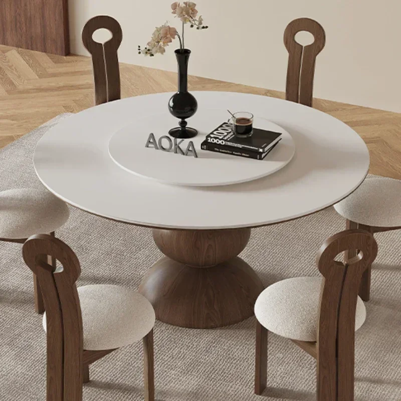 

Dining Table Round Elegant Tables Center Luxury Restaurant Reception Free Shipping Muebles Designer Multifunction Home Furniture