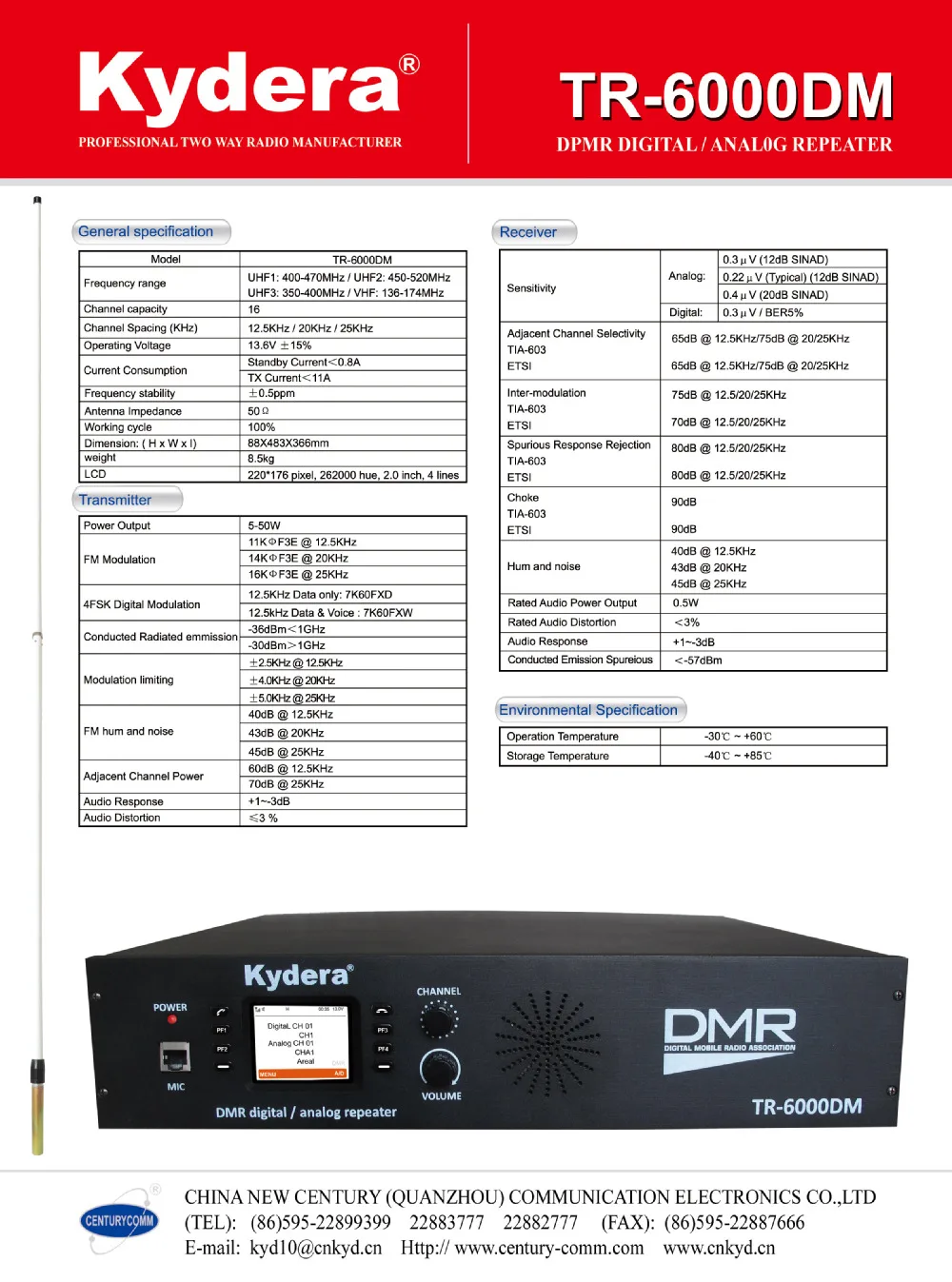 Stazione relè radio TR-6000DM per ripetitore WIFI per radio mobile doppia modalità Dmr e 4G LTE POC a lunga distanza da 45 W