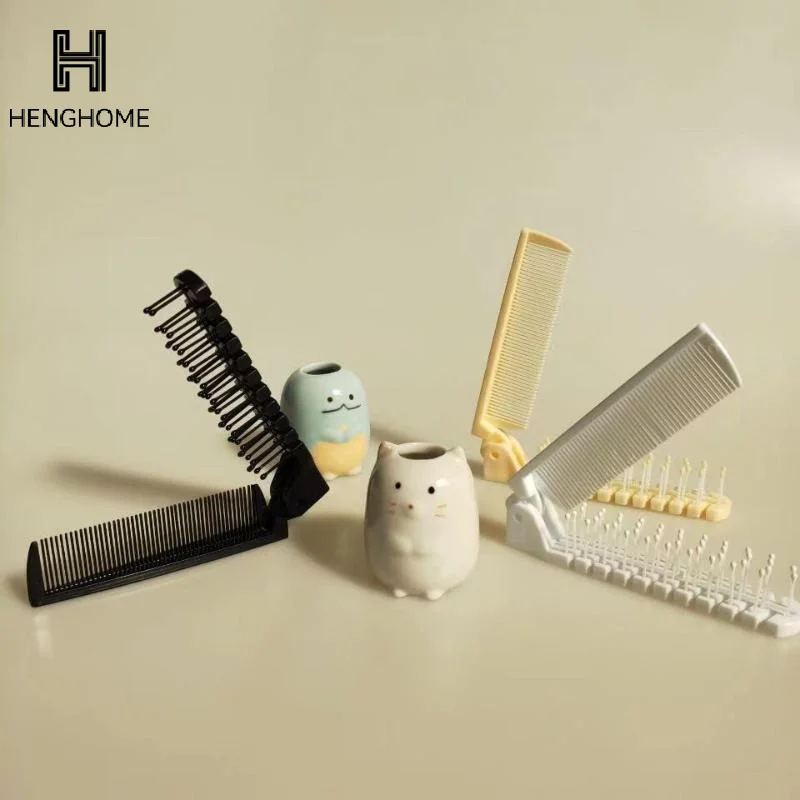 Portable Travel Folding Comb Brush Anti-static Styling Massage Comb Professional Hair Styling Tool Special For Real Hair Wigs