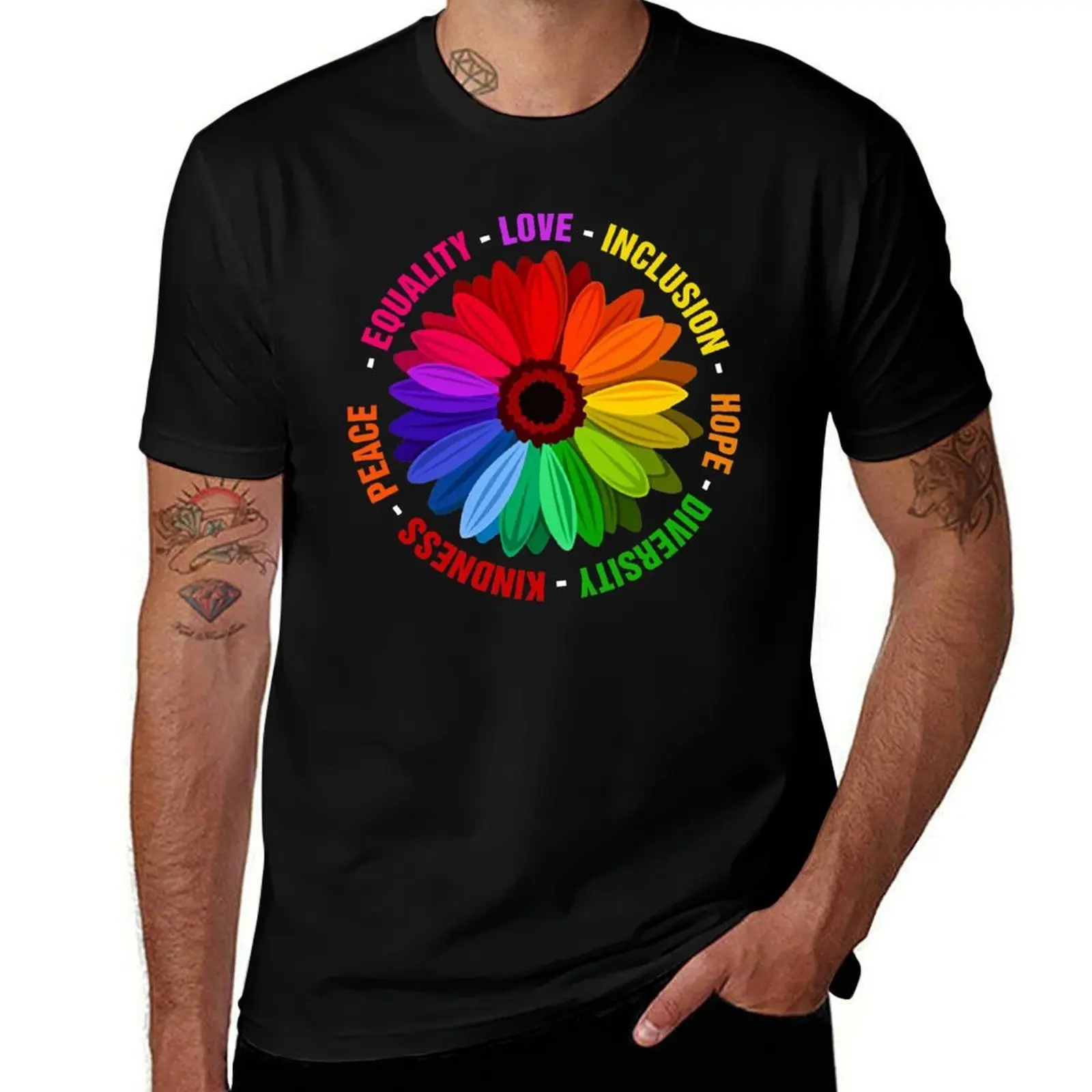 Kindness Peace Equality Love Inclusion Hope Diversity T Shirt T-Shirt Utility Casual Work T-Shirt
