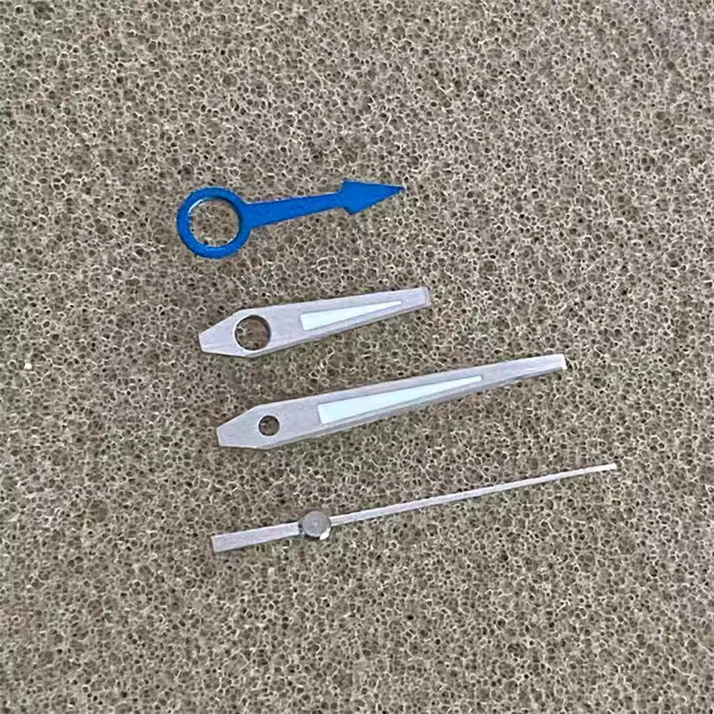 Manecillas de reloj NH34, cuatro punteros, plateado, blanco, azul, accesorios de reloj para movimiento NH34