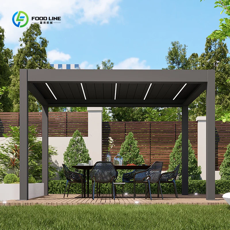 Motorized Retractable Adjustable Aluminum Pergola Bioclimatic Garden Gazebo Outdoor Custom