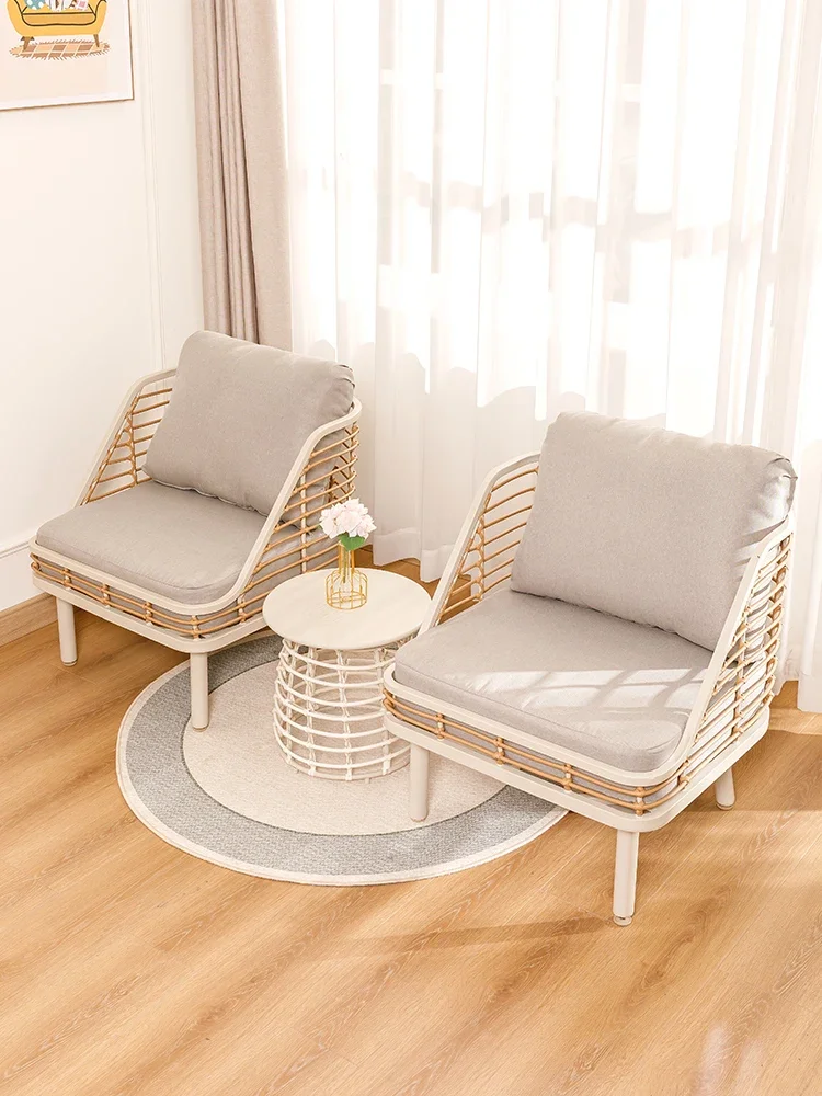 

Balcony, small table and chairs, outdoor sofa, rattan chairs, garden leisure, one table, two chairs, three-piece set of reading