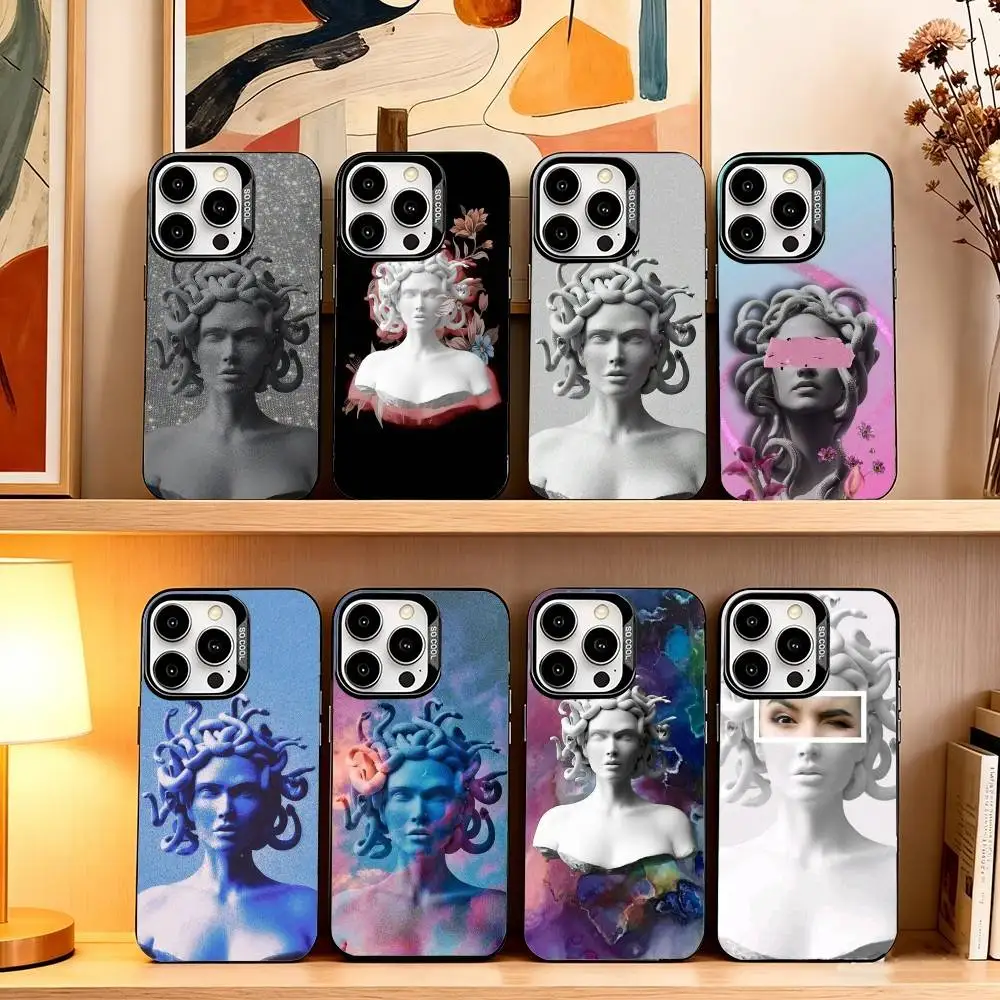 

Medusa Greek M-Mythology Phone Case For iPhone 17,16,15,14,13,12,11 Plus,Pro Max,XS,Colorful Silver Phone case Funda Cover