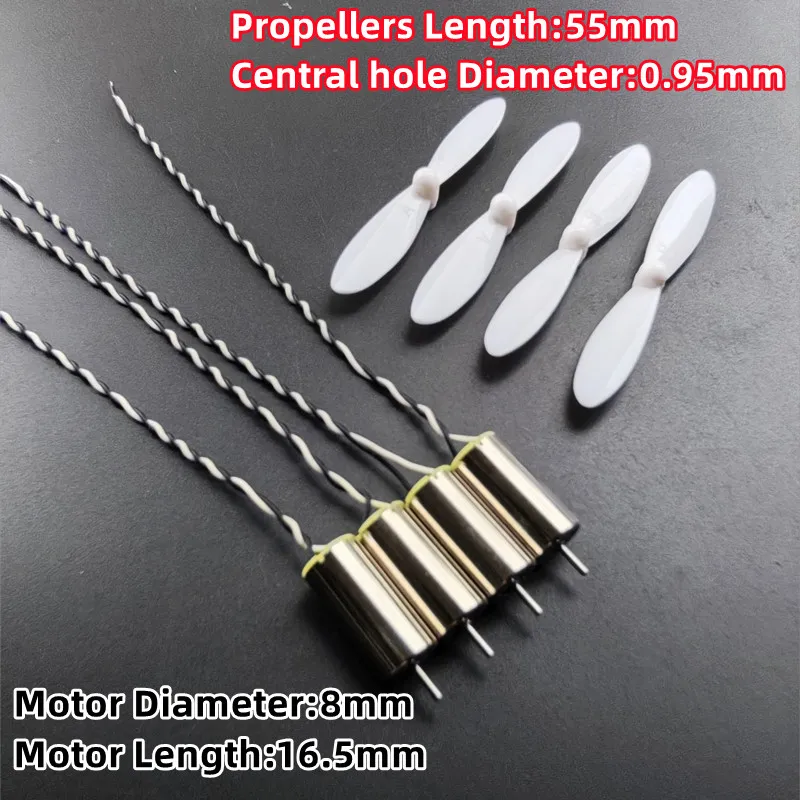 4PCS 816 8mm*16mm 4PCS 55mm CW CCW Props Propellers Coreless Motor DC 3.7V High Speed For RC Drone Quadcopter Engine