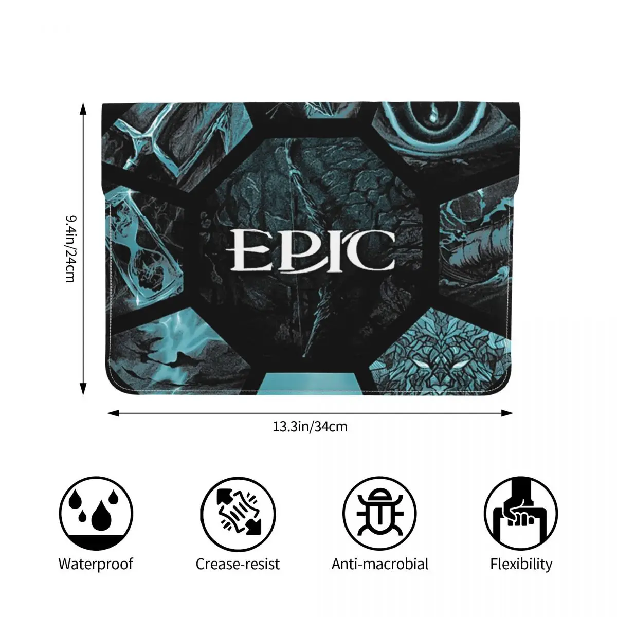 Epic The Musical PU Leather Horizontal Laptop Sleeve Shockproof Soft Lining Notebook Case 13 Inch