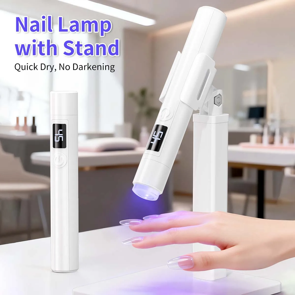 

1 шт. лампа для ногтей с регулируемым углом и подставкой, быстрое отверждение и вечернее освещение 60S для нетемняющих рук, для путешествий, для профессионалов