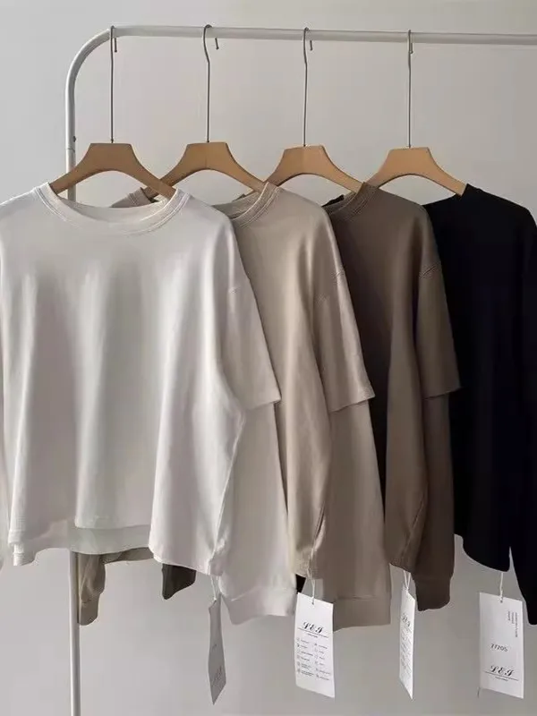 

Мужская футболка больших размеров с длинным рукавом, весенняя коллекция, 300 Pou, в стиле пэчворк, молодежная, модная, трендовая, брендовый дизайн