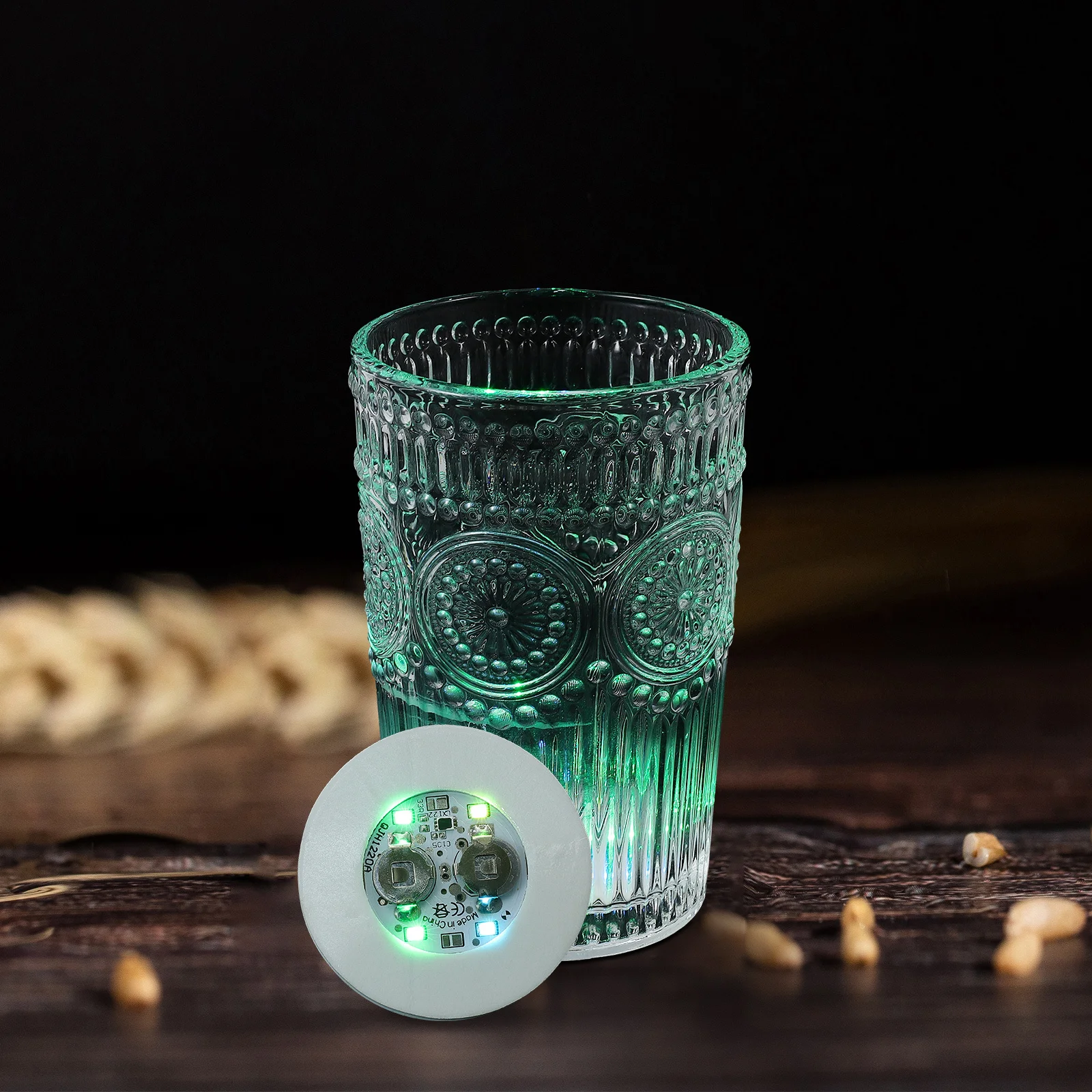 

12pcs Led Cup Coasters Flashing Light Up Bar Mat For Home Party Ktv Nightclub Decorative Table Protector Heat Resistant Pad