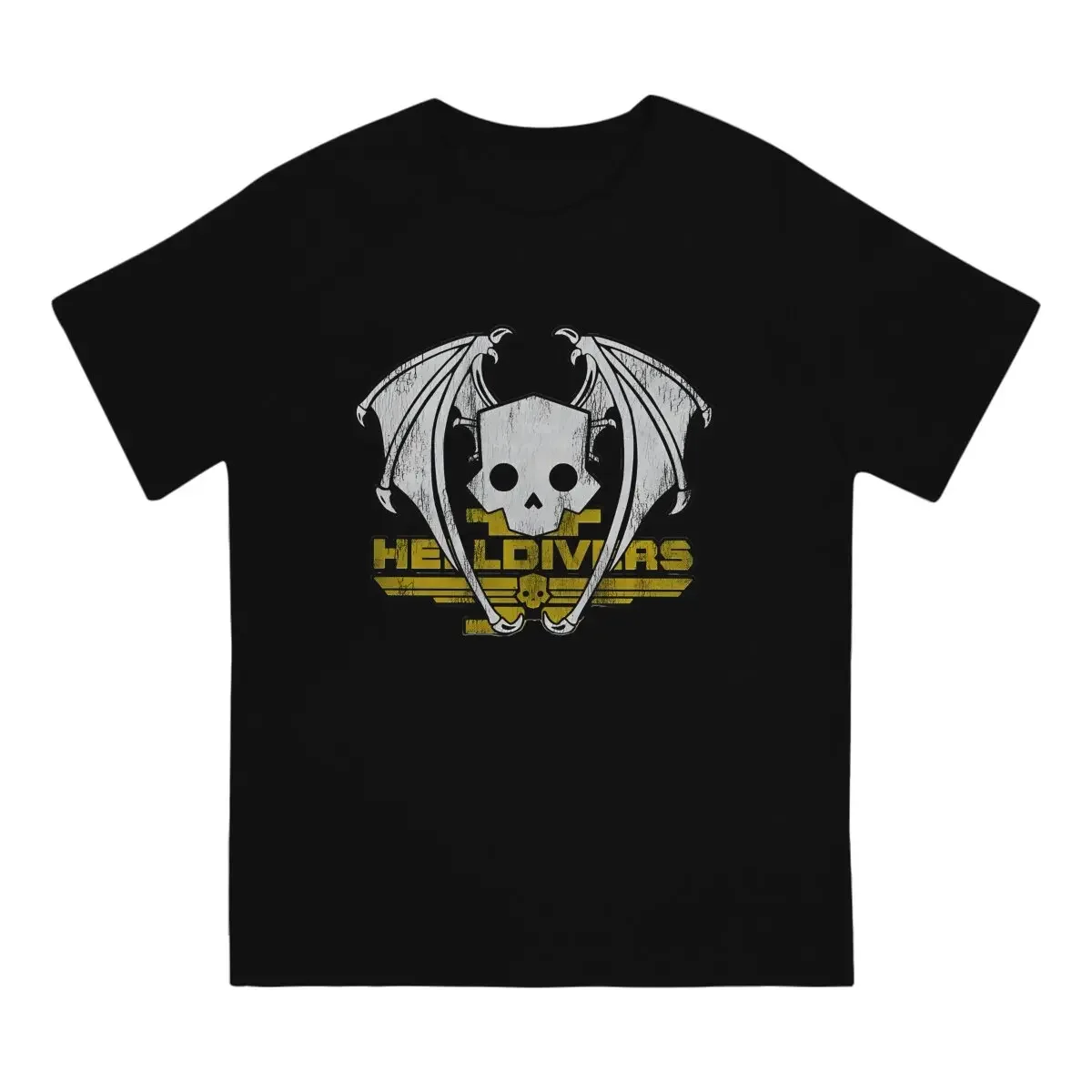 Characters Fanart T Shirt Men Pure Cotton Novelty T-Shirts Crew Neck Helldivers Ⅱ Tees Short Sleeve Tops Printing