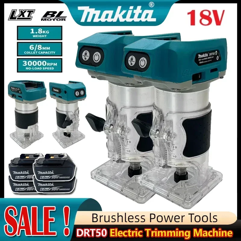 

Электрический триммер Makita для деревообработки, бесщеточная фрезерная машина для обработки дерева, гравировки и нарезки пазов, для аккумулятора 18В