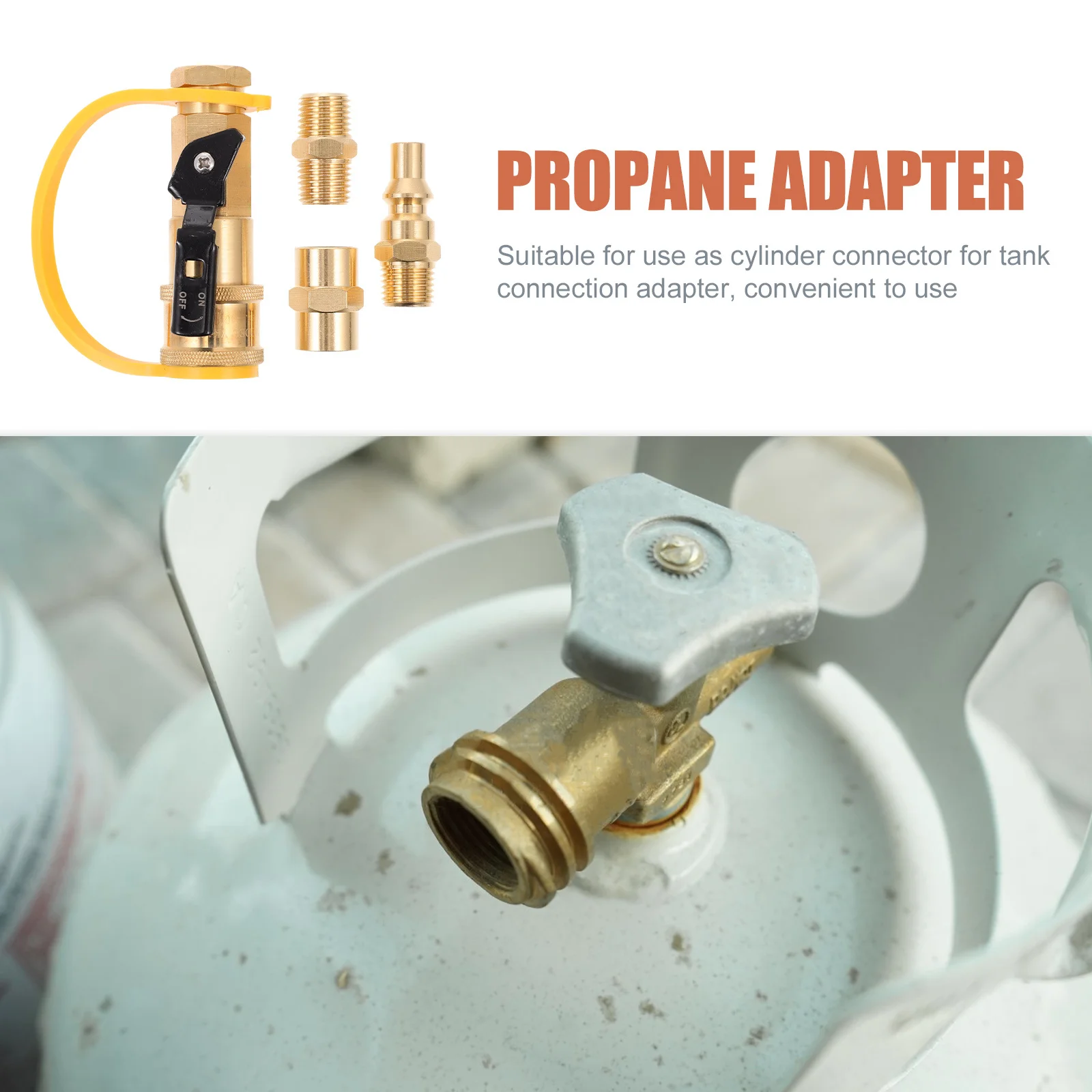 

1Set Brass Gas Nozzle Converter Gas Tank Adapter Compact Portable Suitable for Camping Bbq Hiking Stove Propane Adapter