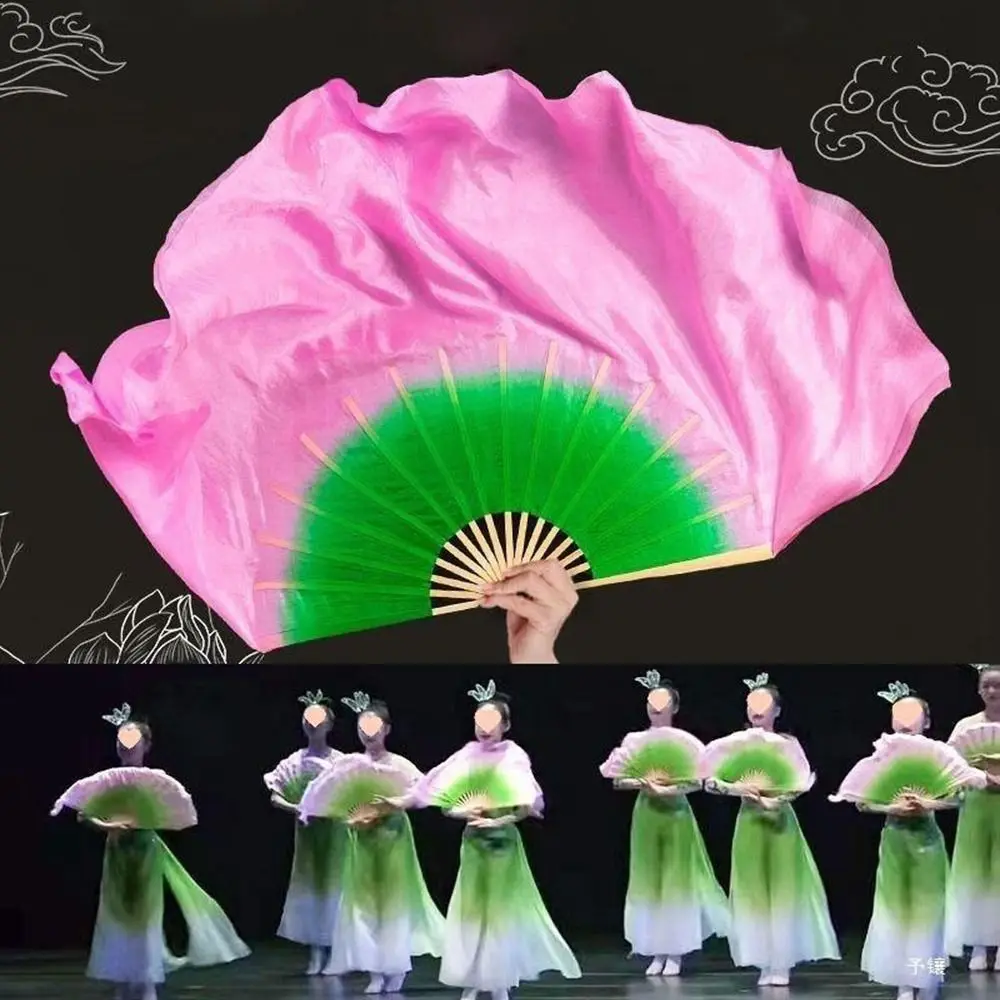 31 см бамбуковая китайская короткая веер для танца живота 10 см полукруглая шелковая вуаль танцовщица тренировочные пары Yangko Dance бамбуковые веера разноцветные