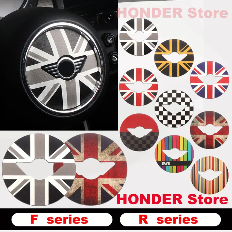 Personality Car Interior Decor For Mini JCW Cooper R50 R52 R53 R55 R56 R60 R61 F54 F55 F56 F60 Steering Wheel PU Leather Sticker