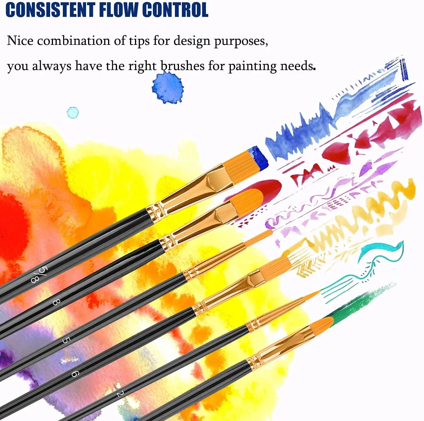 20 шт., круглые кисти для рисования