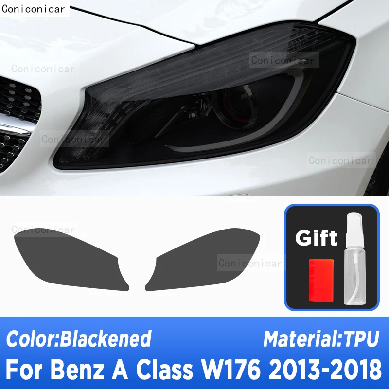 Car Headlight Tint Anti-Scratch Protective Front Lamp Film TPU Stickers For Mercedes Benz A Class W176 2013-2018 Accessories