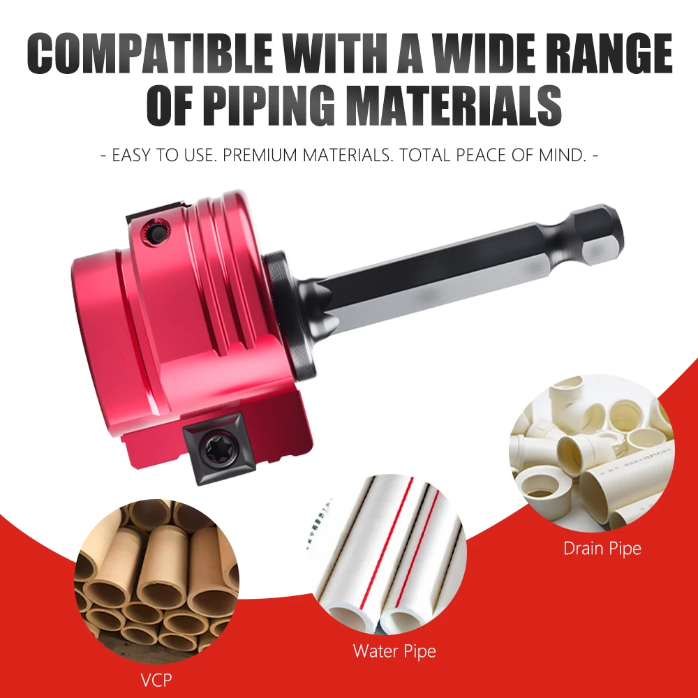 AURWOF 1개 PVC 파이프 리머 6.35mm 육각 샤프트 배관 공구 PVC ABS 배수관 조인트 공구 드릴 비트 시멘트 잔여물 청소용
