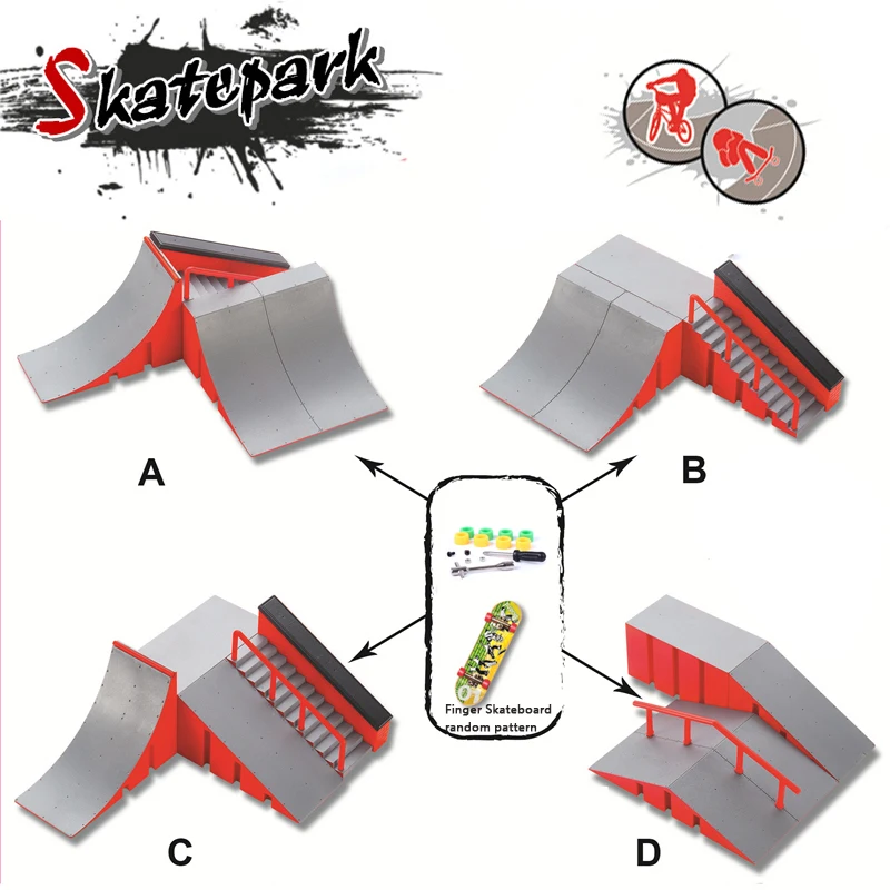 Finger Skateboard Skatepark Mini rampa Skateboard Tech Practice Finger Skateboard con ponte in metallo giocattoli per Finger Sport Game