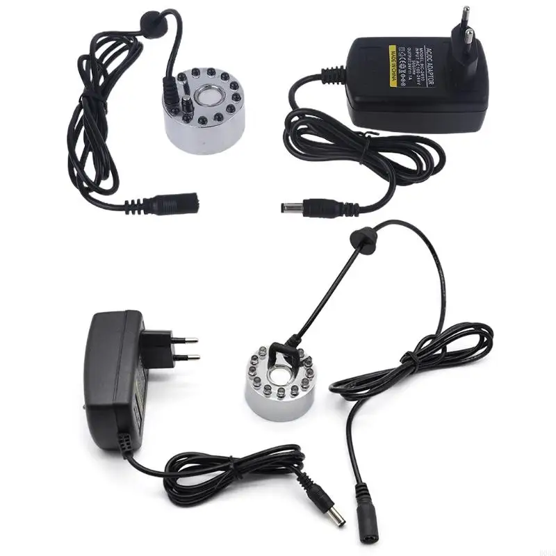 D0AB Siêu âm Maker Maker Generator Fogger Nebulizer Nước Fountain Pond 12 LED Atomizer Air Benidifer