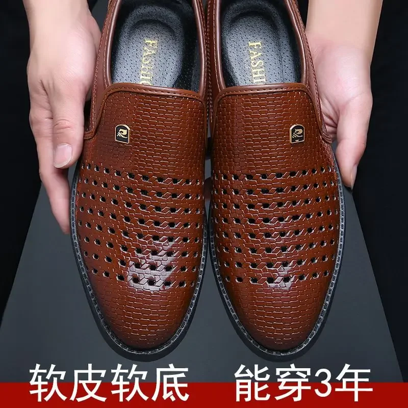 Casual Shoes for Men Summer Breathable Formal Stylish Flats Slip on Dress Loafers for Wedding Party Non Slip Walking Zapatos