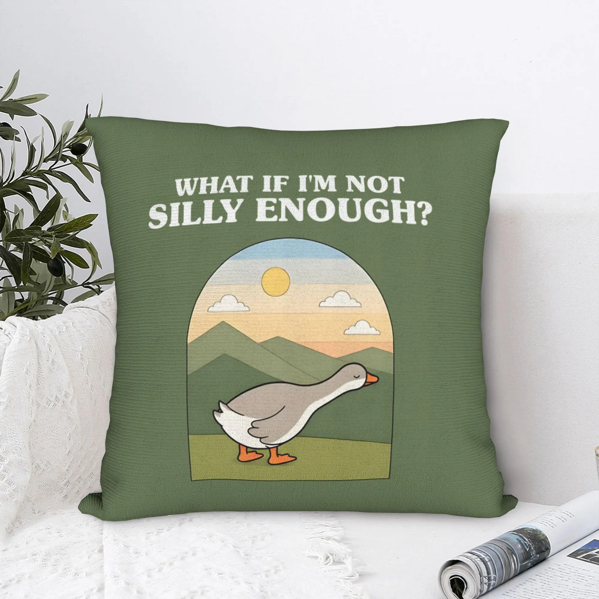 What if I'm Not Silly Enough Goose Funny Saying  Pillowcase Cushion Cover Throw Pillow Case Cover Chair Dropshipping