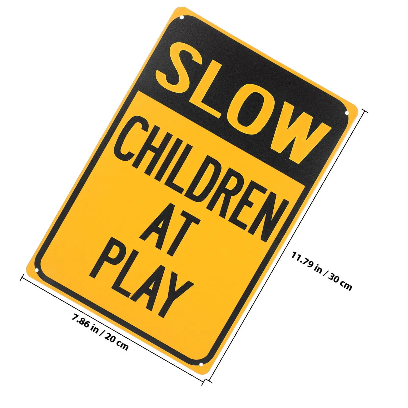 2Pcs At Play Sign Iron Slow Down Warning Sign for Street High Visibility Outdoor Safety Signs Neighborhood Road Traffic