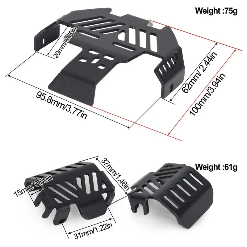3Pcs TRX4 Chassis Armor Front Skid Plate Stainless Steel Battery Protector Guard Anti-Scratch for DJ RC Crawler Upgrade Parts