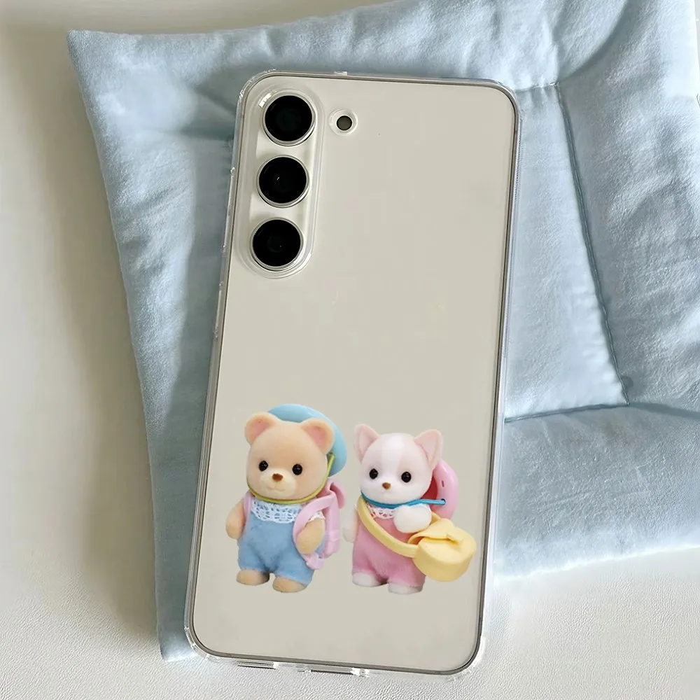 S-Sylvanian Families Phone Case For Samsung Galaxy A52 A12 A51 S21 Edge S22ULTRA S23 S20LITE Plus Ultra Transparent Cover