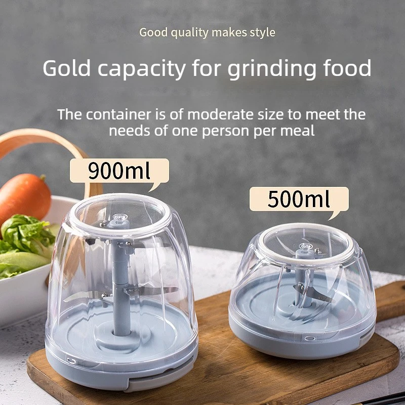 Manual Pull String Chopper, Mini Garlic Press Mincer, Multi-purpose Kitchen Tool for Minced Garlic Chili & Fruit Puree
