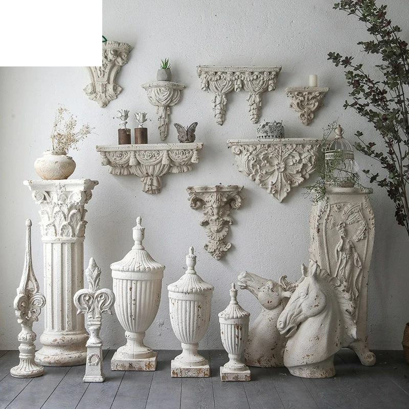 French retro home decoration wall hanging light luxury wedding photography props wall decoration engraving old homestay living r
