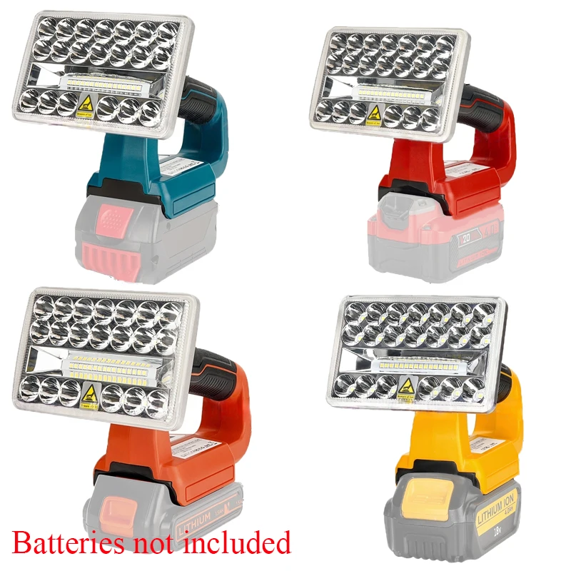 

Портативная светодиодная лампа, уличная лампа для кемпинга для Makita/DeWalt/Milwaukee/Bosch/Black&Decker/Craftsman, 18-20 В, литий-ионные аккумуляторы с USB