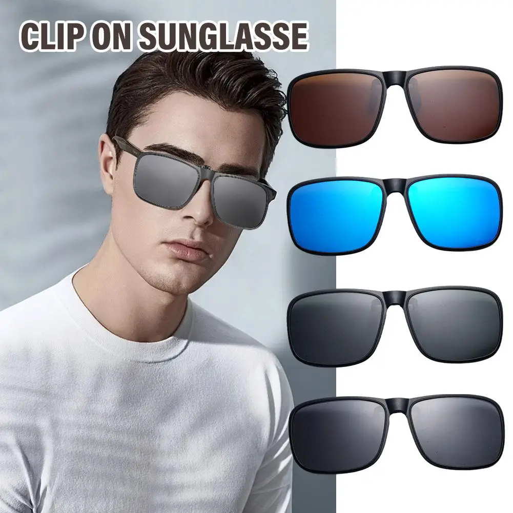 Unisex Polarized Clip On Outdoor Driving Glasses Sunglasses Driving Clip Night Lens Sunglasses UV400 Vision Riding A4O6