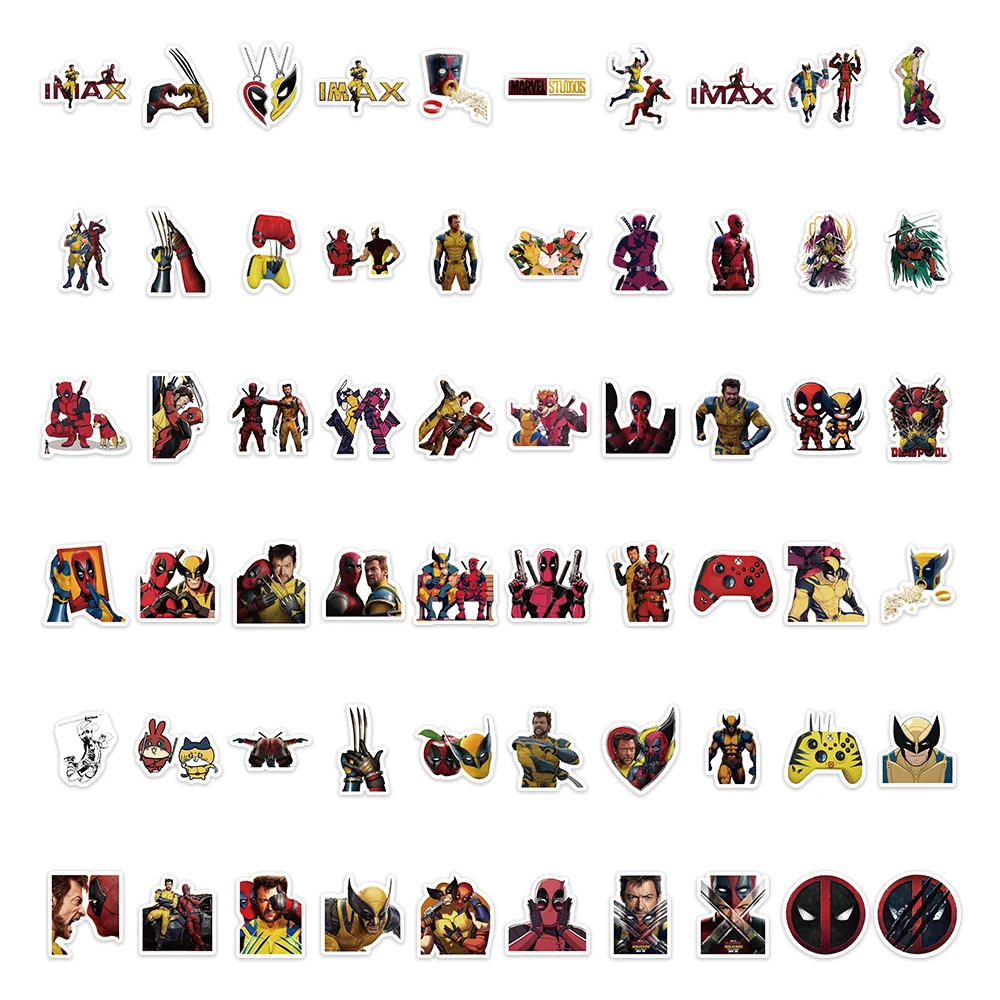 10/30/60PCS Disney Deadpool & Wolverine Stickers for Kids Decals Cool Graffiti Suitcase Laptop Stationery Waterproof Sticker Toy