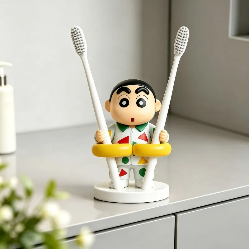 Crayon Shin-chan cartoon Toothbrush Holder creative home Decoration Couple Toothbrush Storage Rack Anime Merchandise Wholesale view 2