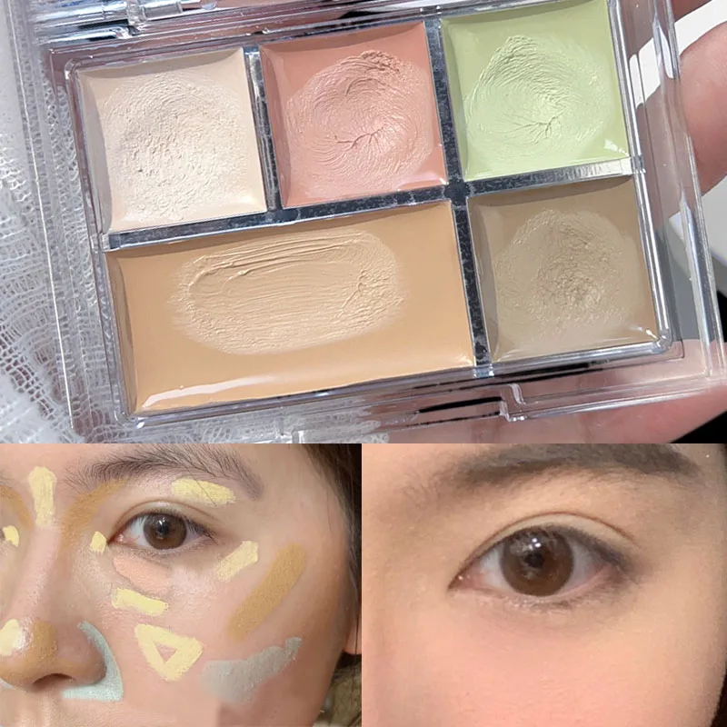 Five-color Concealer Palette Lasting Moisturizing Natural Full Coverage Dark Circles Acne Makeup Even Skin Tone Foundation Cream