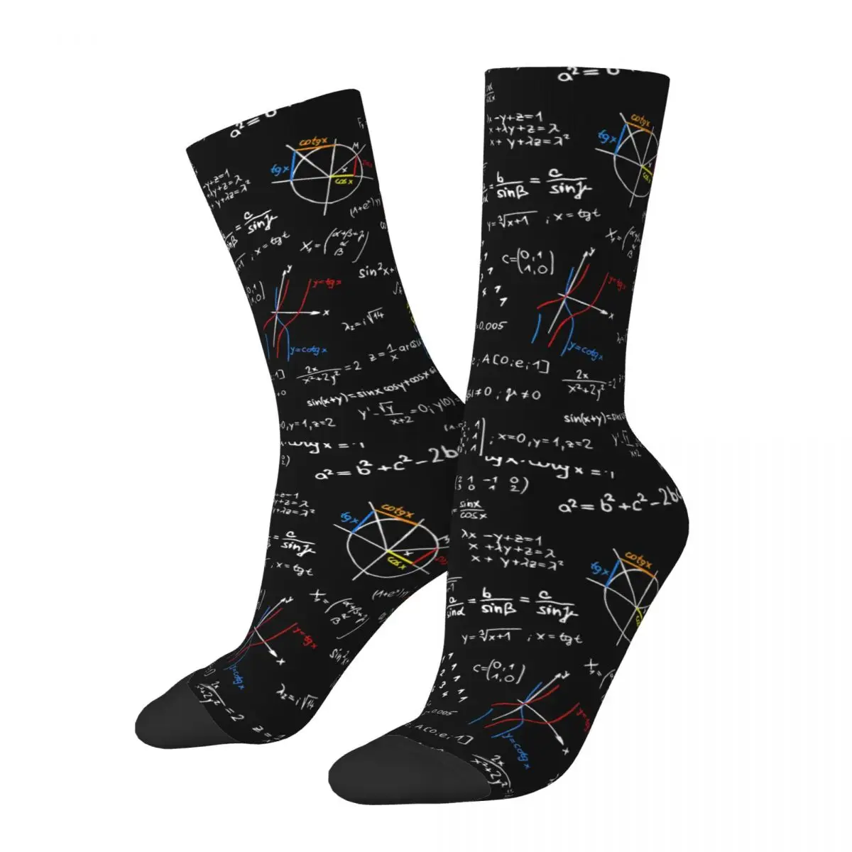 Hip Hop Vintage Physics Equations Crazy Men's Socks Unisex Math Harajuku Pattern Printed Novelty Crew Sock Boys Gift