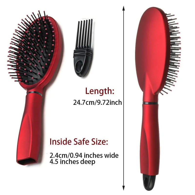 Hair Brush Safe Spots Secret Stash Box Hidden Secret Storage Box Safe Box Hollow Hair Comb Hide Cash for Home Travel Pill Case