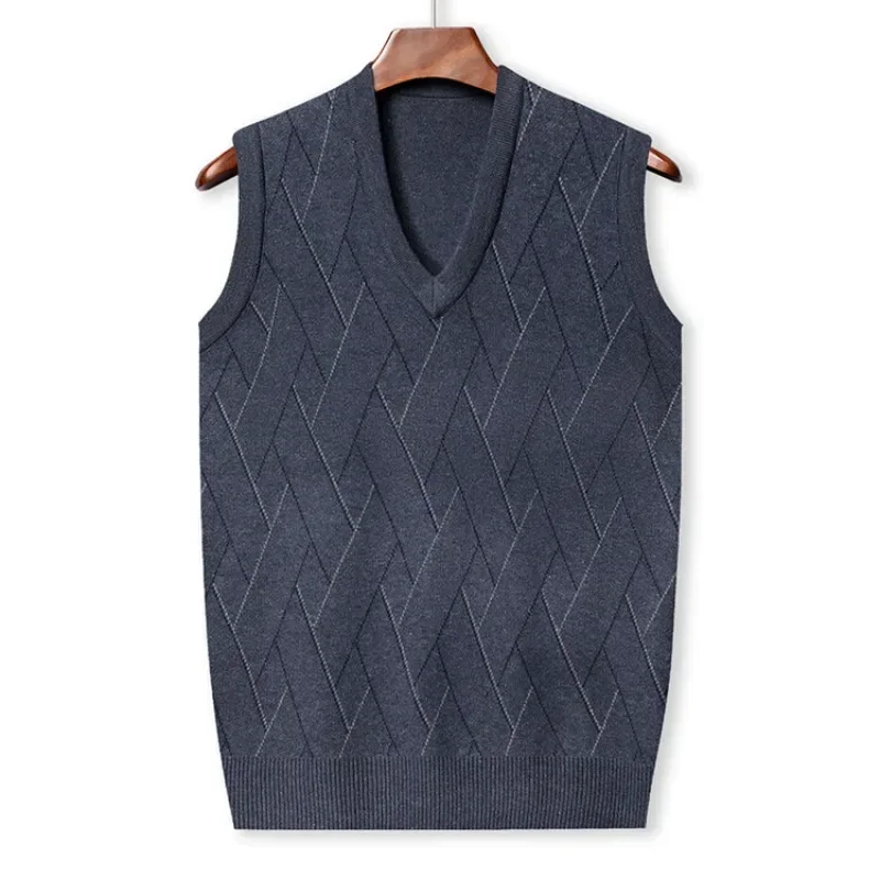 

Mens V-Neck Sleeveless Vest Classic Business Gentleman Knitwear Sweater