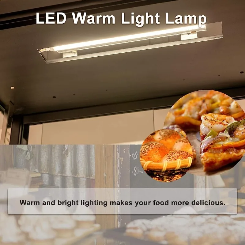 26-Zoll-Speisewärmer-Display, Arbeitsplatte für heiße Speisen, kommerzielles Buffet, Restaurant, beheizter Schrank, 3-stufige Lebensmittelvitrine für die Gastronomie