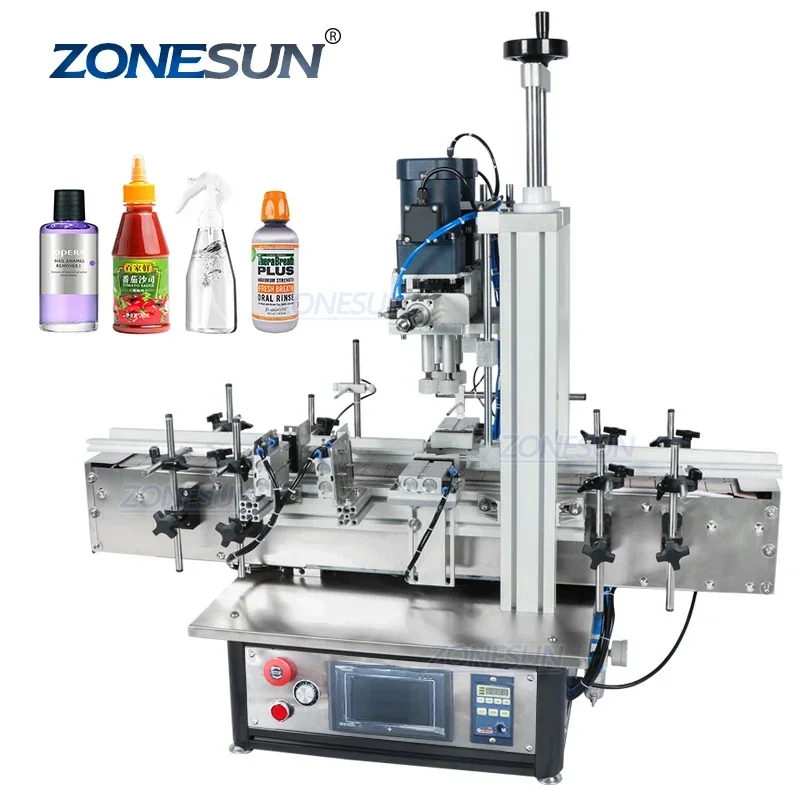 ZS-XG1870 Automatic Tabletop Essential Oil Lotion Plastic Spray Bottle Screw Capping Tightening Machine