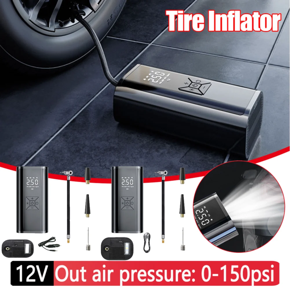 

Автомобильный воздушный насос портативный мини-насос для шин светодиодный дисплей перезаряжаемый Интеллектуальный Электрический Ручной беспроводной насос для шин для мотоцикла