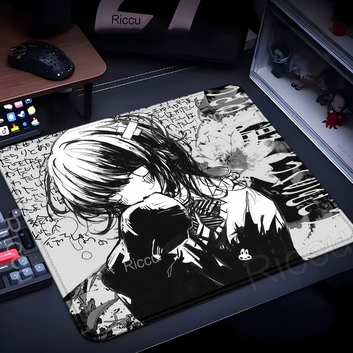 New XL Gaming Mouse Pad Black and white girl Mousepad Non-Slip Surface Small Mats Office Desk Mat Black White Tablepad coaster