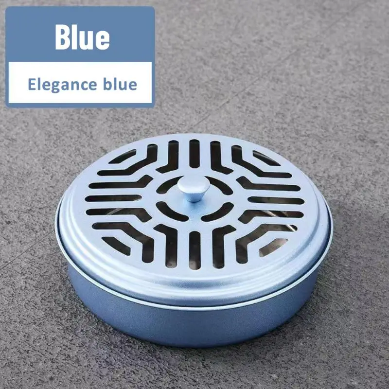 Modern Stainless Steel Round Rack Plate Portable Spiral Cover Mosquito Coil Holder Tray Incense Insect Repellen Candle Holder