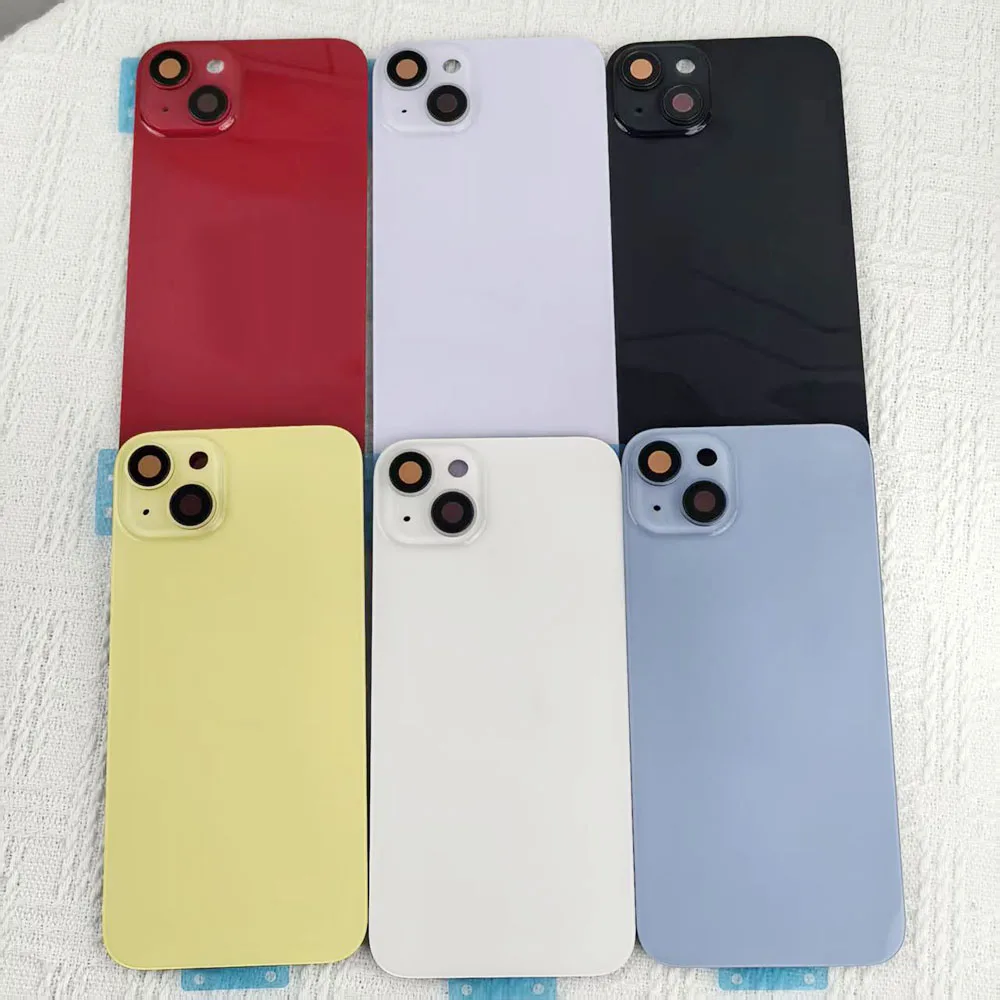 High Quality Rear Glass Case With Magnetic Suitable for iPhone 14 14Plus + Camera Lens Replacement Repair Solid Color Back Case
