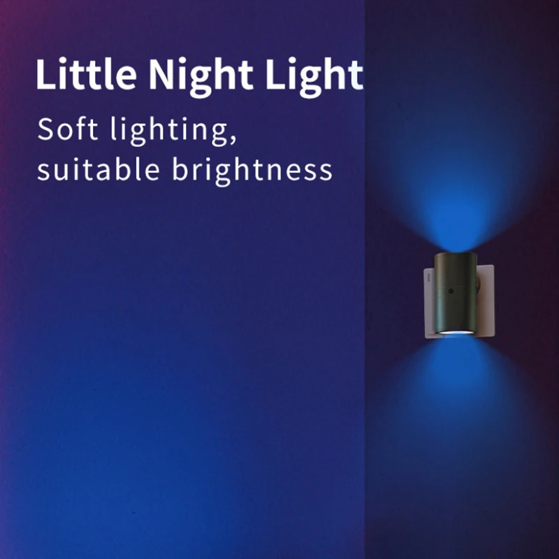 Luz LED nocturna cilíndrica, lámpara de pared moderna con enchufe, Sensor de brillo ajustable, luces nocturnas regulables para pasillo y dormitorio