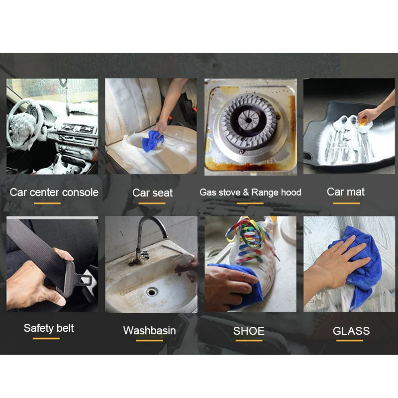 Limpiador de espuma multiusos, limpieza de cuero, automotriz, Interior de coche, hogar, mantenimiento de superficies, 30-300ml