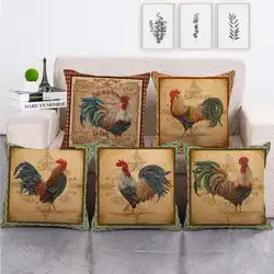 Cute Rooster Pillowcase Decor Lovely Pet Pillow Cover Animal Printed Cushion Cover Linen Pillow Case For Home Sofa Living Room